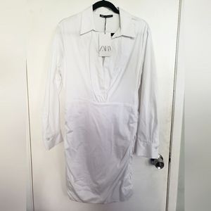 NWT Zara White Long Sleeves Dress (Size XL)